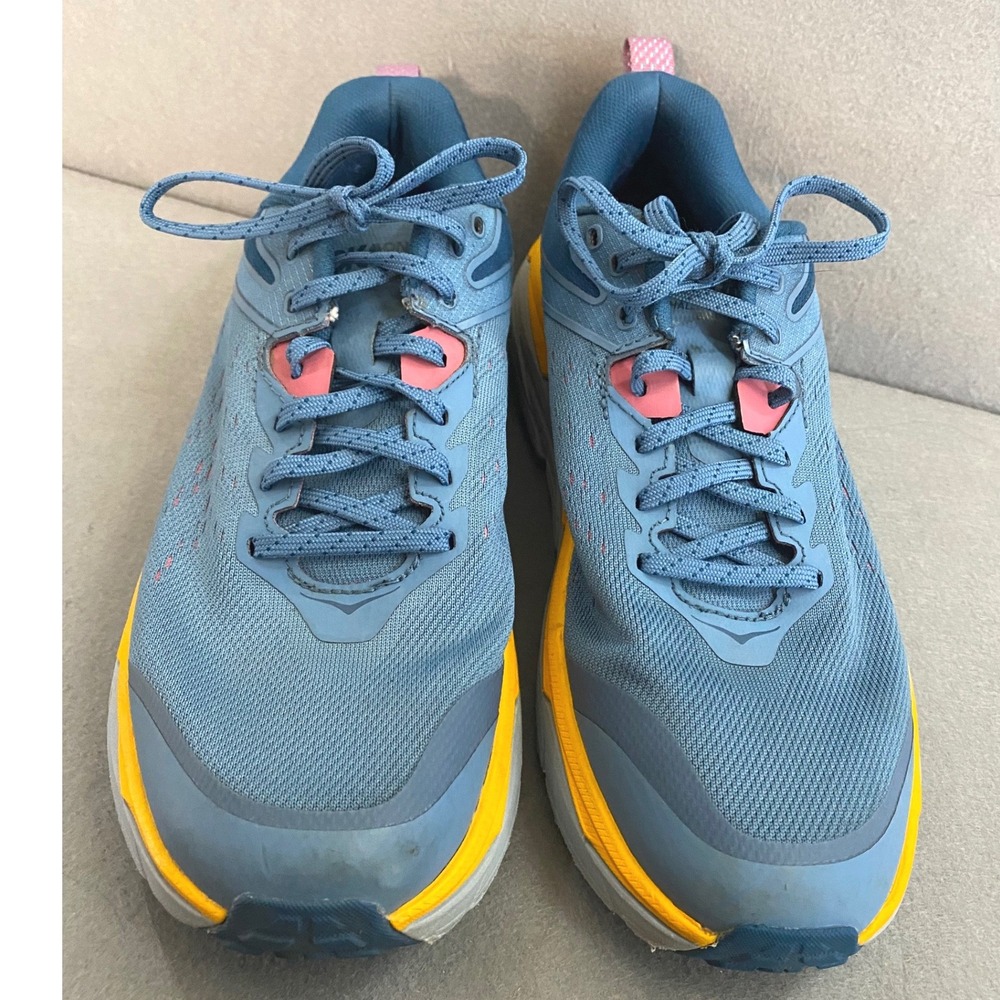 Hoka Women 9 Challenger ATR 6 Blue Yellow Trail Running Shoes Sneaker